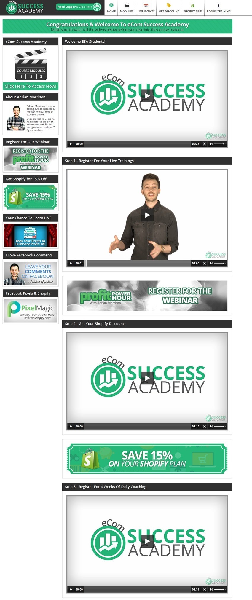 Download Adrian Morrison - eCom Success Academy 2017